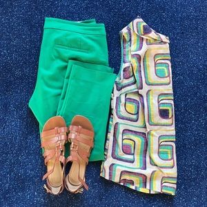 Boden Lena Linen Geometric Print Top